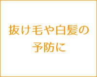 抜け毛や白髪の予防に